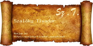 Szalóky Tivadar névjegykártya